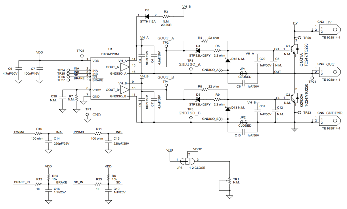 Schematic - STMicroelectronics EVALSTGAP2DM Evaluation Board